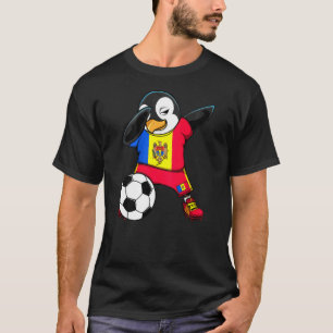Dabbing Pinguin Moldau Fußball Fans Jersey Footbal T-Shirt