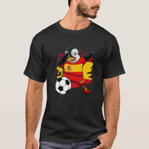 Dabbing Pinguin Spain Soccer Fans Jersey Flag Foot T-Shirt