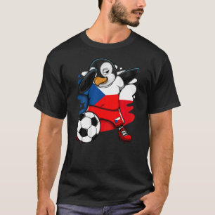 Dabbing Pinguin Tschechische Republik Fußball Fans T-Shirt