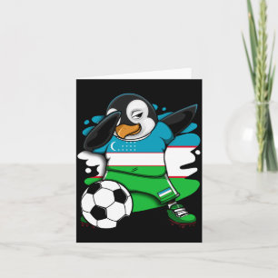 Dabbing Pinguin Usbekistan Fußballfans Trikot Karte