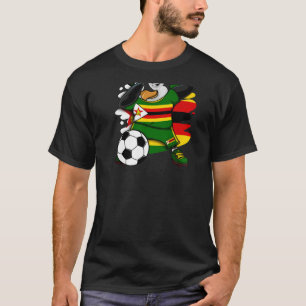 Dabbing Pinguin Zimbabwe Soccer Fans Jersey Footba T-Shirt