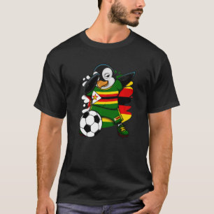 Dabbing Pinguin Zimbabwe Soccer Fans Jersey Footba T-Shirt