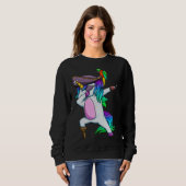 Dabbing Pirate Magical Rainbow Unicorn  Halloween Sweatshirt (Vorne ganz)