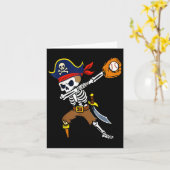 Dabbing Pirate Skeleton Baseball Funny Halloween Karte (Gelbe Blume)