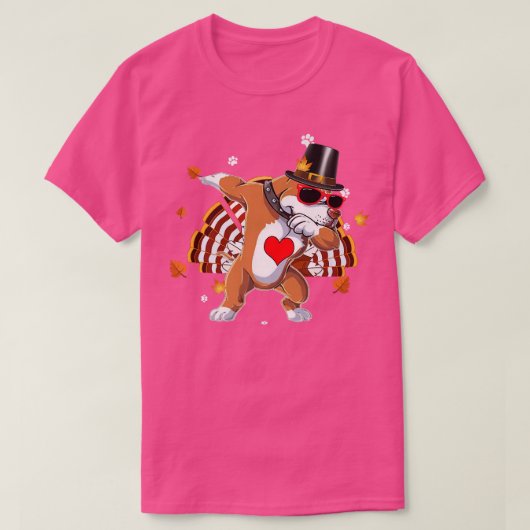 Dabbing Pit Bull Erntedank Day Dog Pilgrim Boys T-Shirt (Design vorne)
