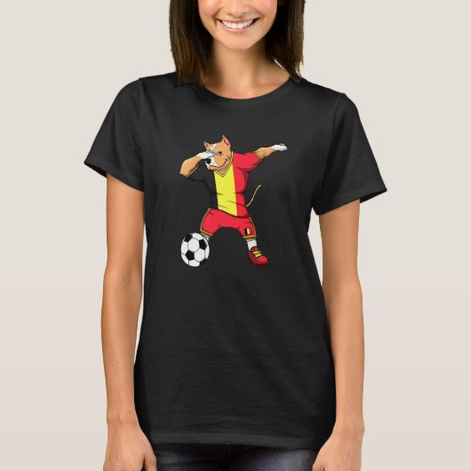 Dabbing Pitbull Belgium Soccer Fans Jersey Belgisc T-Shirt (Vorderseite)