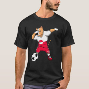 Dabbing Pitbull Hund Grönland Fußballfans Jersey F T-Shirt