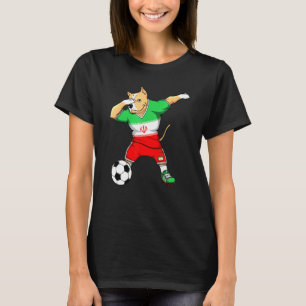 Dabbing Pitbull Hund Iran Fußballfans Trikot Irani T-Shirt
