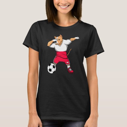 Dabbing Pitbull Polen Fußball Fans Jersey Polnisch T-Shirt (Vorderseite)