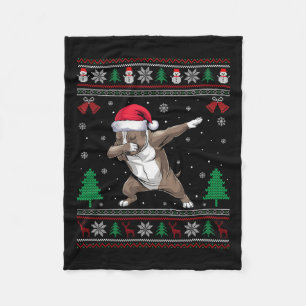Dabbing Pitbull Weihnachtsmannmütze Boys Girls Kin Fleecedecke