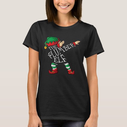 Dabbing Plumber Elf Christmas T-Shirt (Vorderseite)