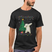 Dabbing Polar Bären Xmas Tree Lights Ugules Weihna T-Shirt (Vorderseite)