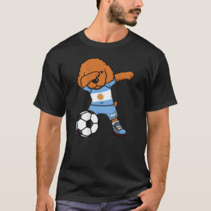 Dabbing Poodle Dog Argentinien Fußballfans Jersey  T-Shirt