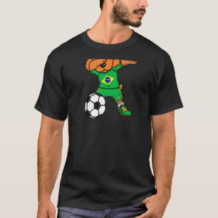 Dabbing Poodle Dog Brasilien Fußball Fans Jersey F T-Shirt
