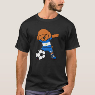 Dabbing Poodle Dog Nicaragua Fußball Fans Jersey F T-Shirt