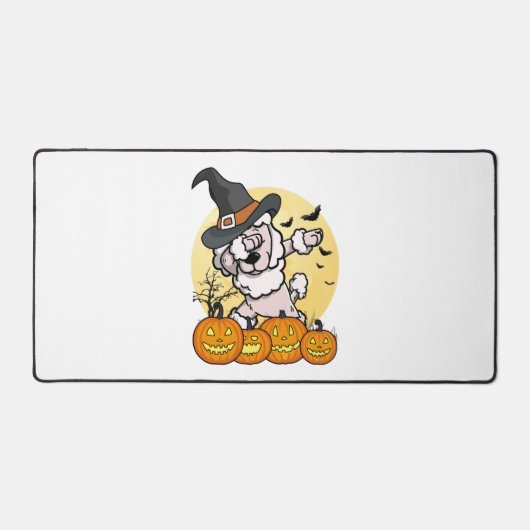Dabbing Poodle Halloween Schreibtischunterlage (Vorderseite)
