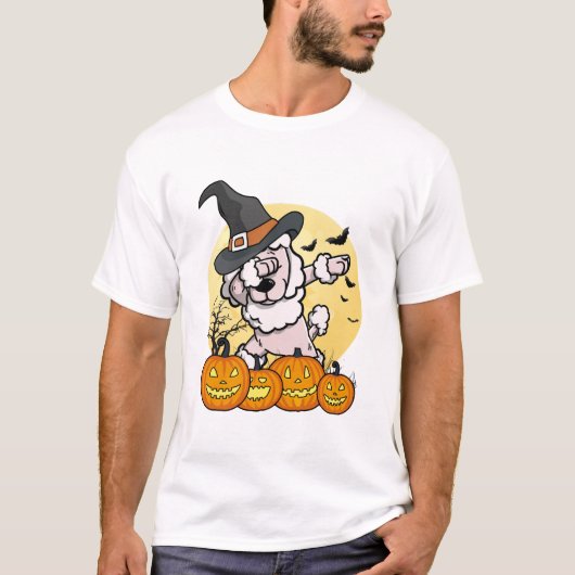 Dabbing Poodle Halloween T-Shirt (Vorderseite)
