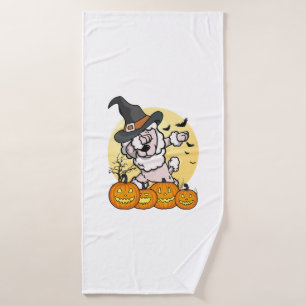 Dabbing-Pudel-Halloween Badehandtuch