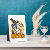 Dabbing-Pudel-Halloween Fotoplatte (Seite)