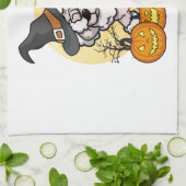 Dabbing-Pudel-Halloween Geschirrtuch (Gefaltet)