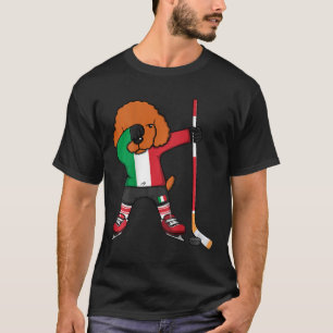 Dabbing Pudel Hund Italien Eishockey Fans Jersey W T-Shirt