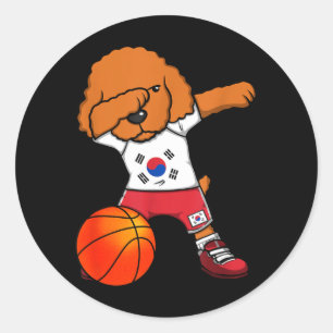 Dabbing Pudel Südkorea Jersey Koreanischer Basebal Runder Aufkleber