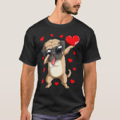 Dabbing Pug Heart Valentines Day Boys Kids Love Do T-Shirt (Vorderseite)
