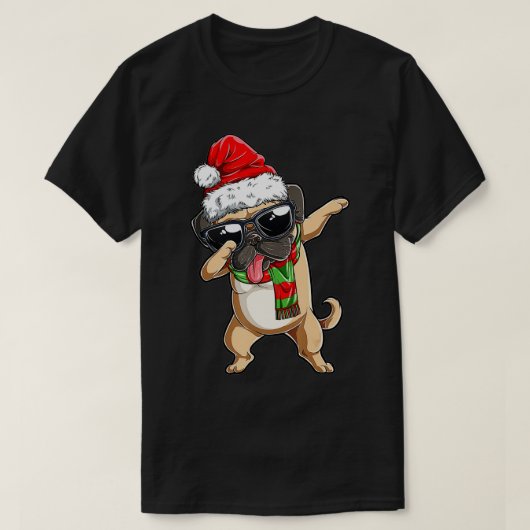 Dabbing Pug Santa Christmas Gift Kids Boys Girls P T-Shirt (Design vorne)
