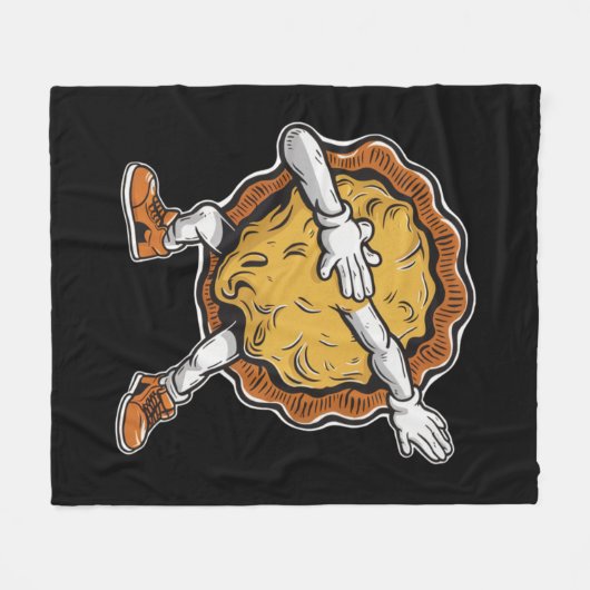 Dabbing Pumpkin Pie Erntedank Day Fleecedecke (Vorderseite (Horizontal))