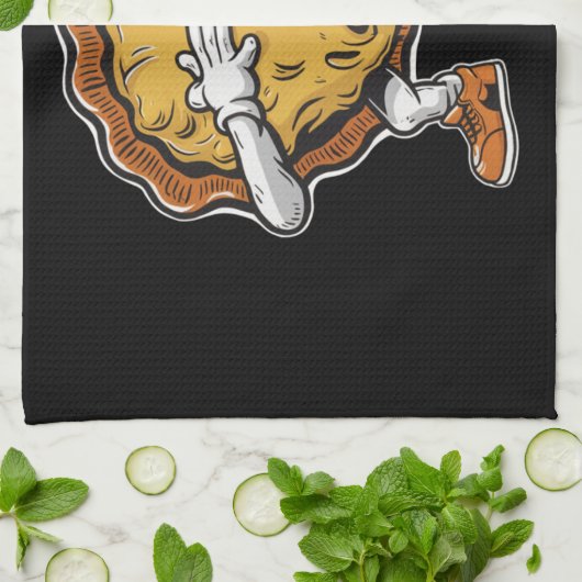 Dabbing Pumpkin Pie Erntedank Day Geschirrtuch (Gefaltet)