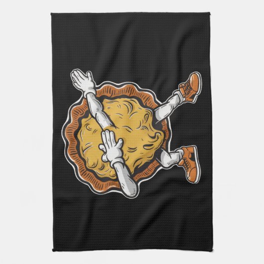 Dabbing Pumpkin Pie Erntedank Day Geschirrtuch (Vertikal)