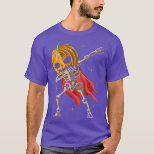 Dabbing Pumpkin Tanz Tod Macabre Skelett T-Shirt