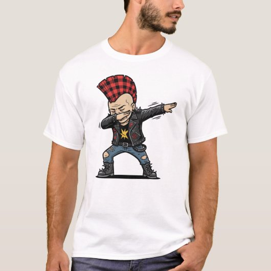 Dabbing Punk – Frecher Cartoon Style T-Shirt (Vorderseite)