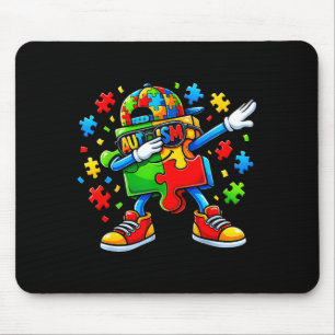 Dabbing-Puzzle Autismus-Bewusstsein für Jungen Kin Mousepad
