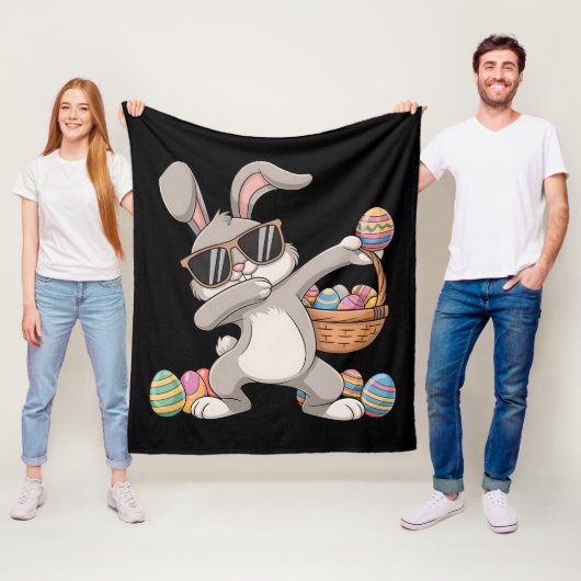Dabbing Rabbit Bunny Oaster Eggs Korb Fleecedecke (Beispiel)
