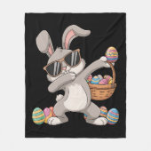 Dabbing Rabbit Bunny Oaster Eggs Korb Fleecedecke (Vorderseite)