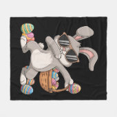 Dabbing Rabbit Bunny Oaster Eggs Korb Fleecedecke (Vorderseite (Horizontal))