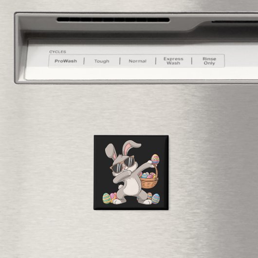 Dabbing Rabbit Bunny Oaster Eggs Korb Magnet (In Situ (Geschirrspüler))