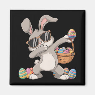 Dabbing Rabbit Bunny Oaster Eggs Korb Magnet