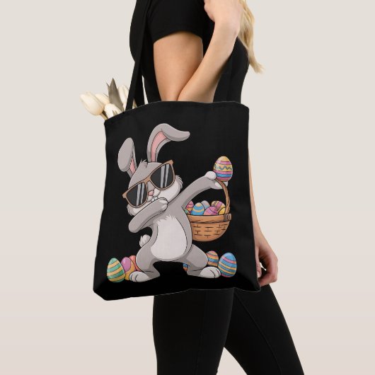 Dabbing Rabbit Bunny Oaster Eggs Korb Tasche (Von Nahem)
