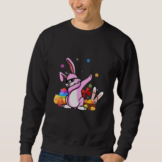 Dabbing Rabbit Easter Day Eggs Dab Boys Girls Kids Sweatshirt (Vorderseite)
