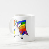 Dabbing Rainbow Star Unicorn Kaffeetasse (Vorderseite Links)