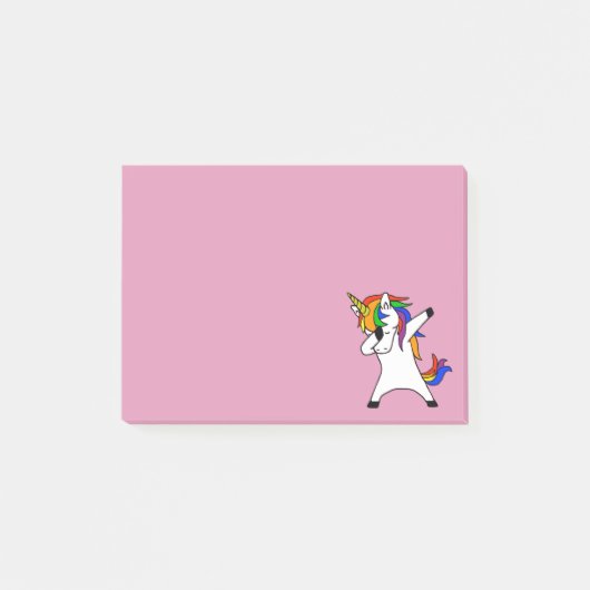 Dabbing Rainbow Unicorn Niedlich Post-it Klebezettel (Vorderseite)