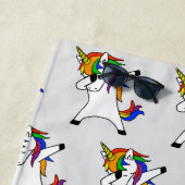 Dabbing Rainbow Unicorn Personalisierter Name Strandtuch (Beispiel)