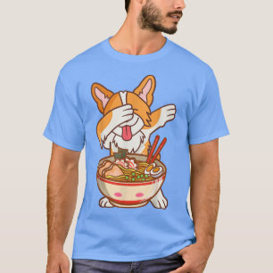 Dabbing Ramen Anime Funny Noodles Kawaii Dog Japa T-Shirt