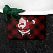 Dabbing Red Kariert Santa Claus | Fun Rustic Buffa Badematte