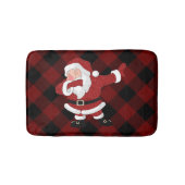 Dabbing Red Kariert Santa Claus | Fun Rustic Buffa Badematte (Vorderseite)
