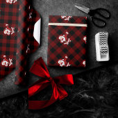 Dabbing Red Kariert Santa Claus | Fun Rustic Buffa Geschenkpapier