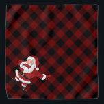 Dabbing Red Kariert Santa Claus | Fun Rustic Buffa Halstuch<br><div class="desc">Niedliches,  lustiges Weihnachtsdesign mit dem abwechslungsreichen Weihnachtsmann in einem coolen,  festlich grünen Anzug auf rustikalem Büffel kariert grün und schwarz lumberjack karierten Gingham. Für andere Farben oder passende Produkte,  besuchen Sie bitte den JustFharryn Zazzle Store,  oder kontaktieren Sie den Designer,  c/o Fharryn@yahoo.com Alle Rechte vorbehalten. #zazzlemade</div>
