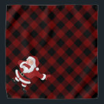 Dabbing Red Kariert Santa Claus | Fun Rustic Buffa Halstuch<br><div class="desc">Niedliches,  lustiges Weihnachtsdesign mit dem abwechslungsreichen Weihnachtsmann in einem coolen,  festlich grünen Anzug auf rustikalem Büffel kariert grün und schwarz lumberjack karierten Gingham. Für andere Farben oder passende Produkte,  besuchen Sie bitte den JustFharryn Zazzle Store,  oder kontaktieren Sie den Designer,  c/o Fharryn@yahoo.com Alle Rechte vorbehalten. #zazzlemade</div>